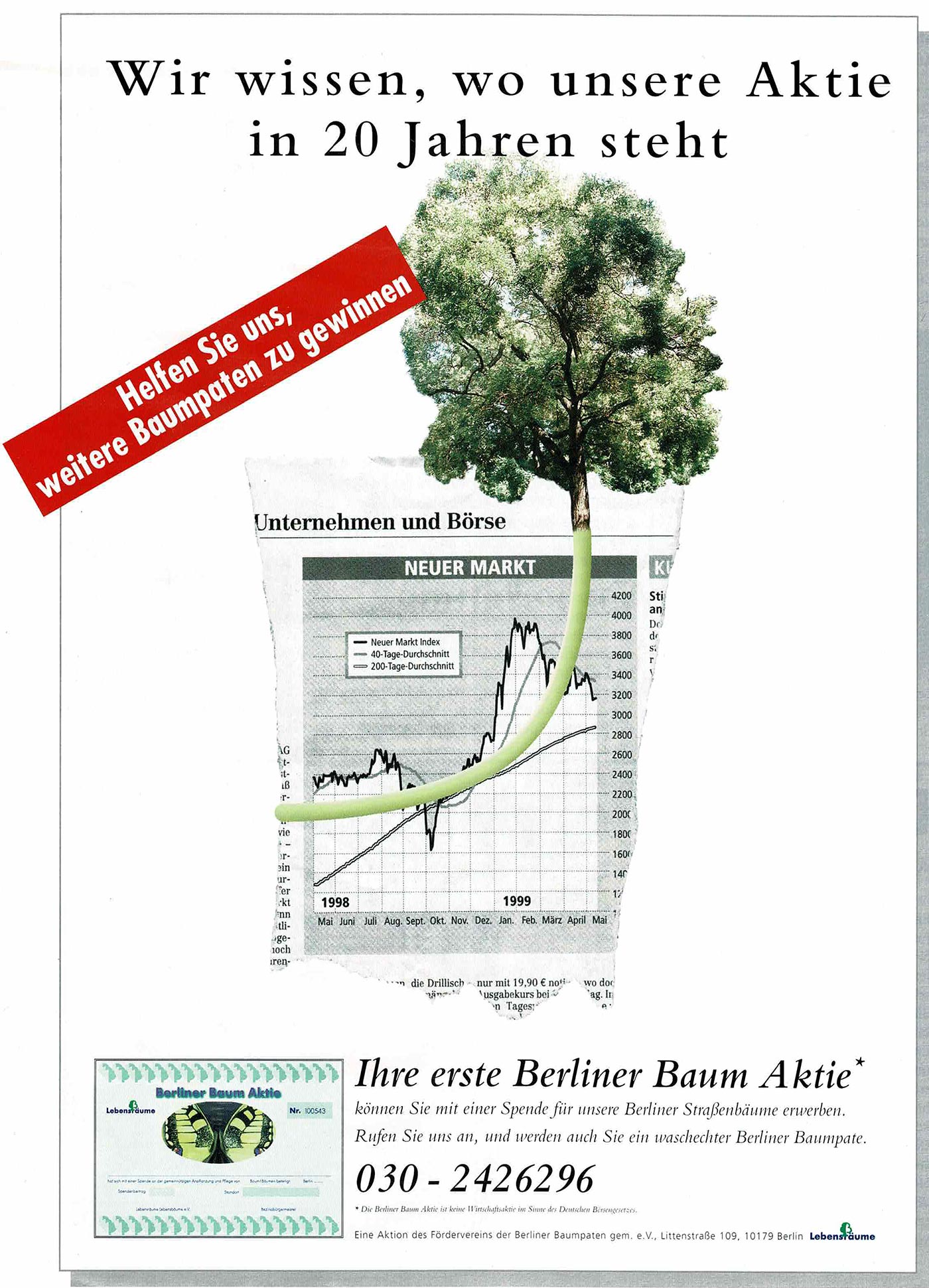 Werbung für die Berliner Baum Aktie