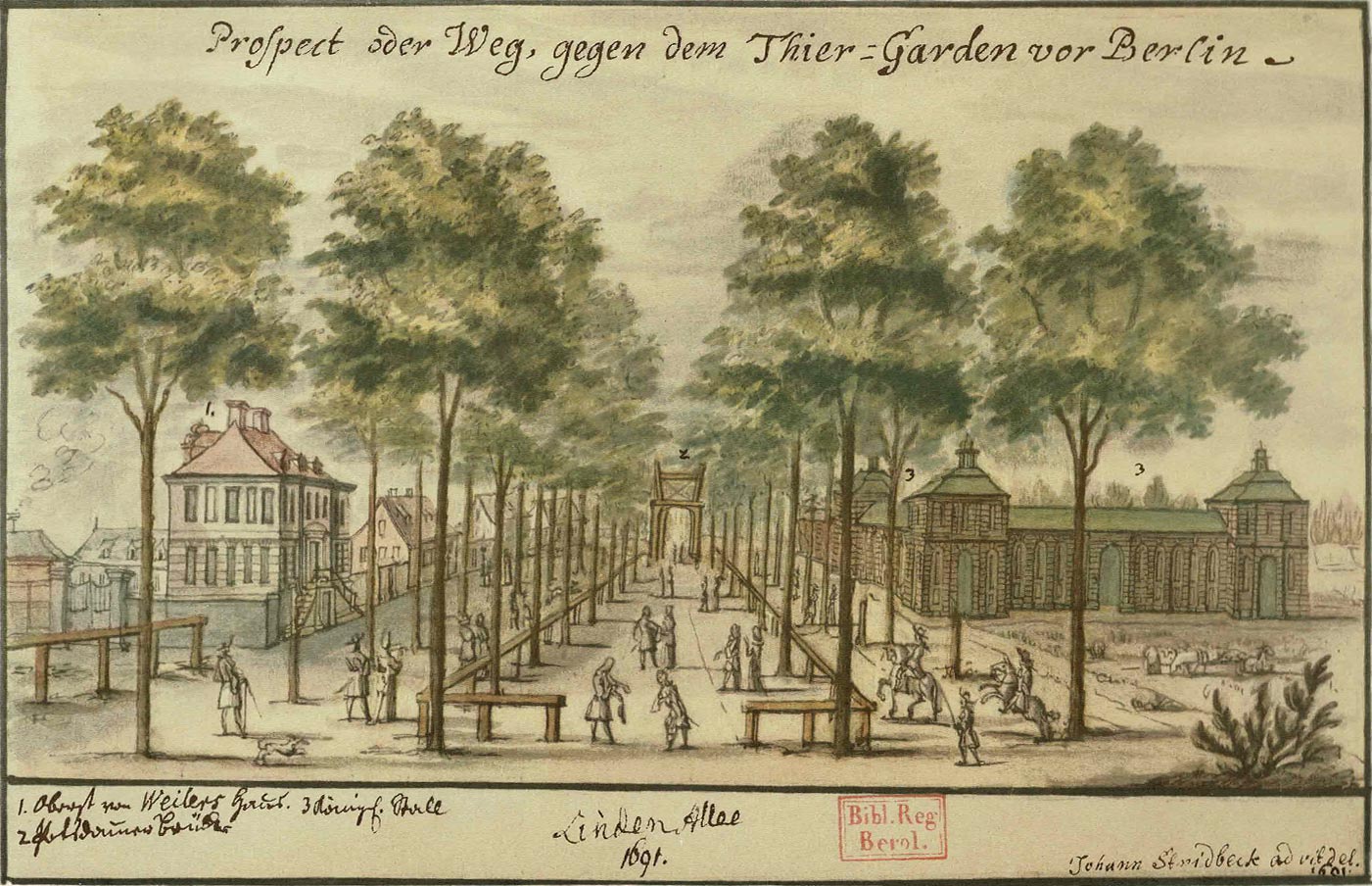 Die Lindenallee 1691, Aquarell